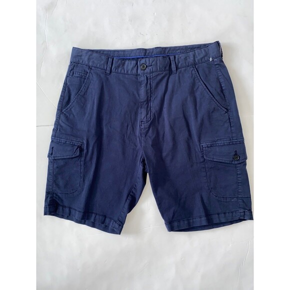NEW Toscano Navy Blue Mens Cargo Shorts SIZE 34 MIDNIGHT BLUE * - Picture 3 of 6